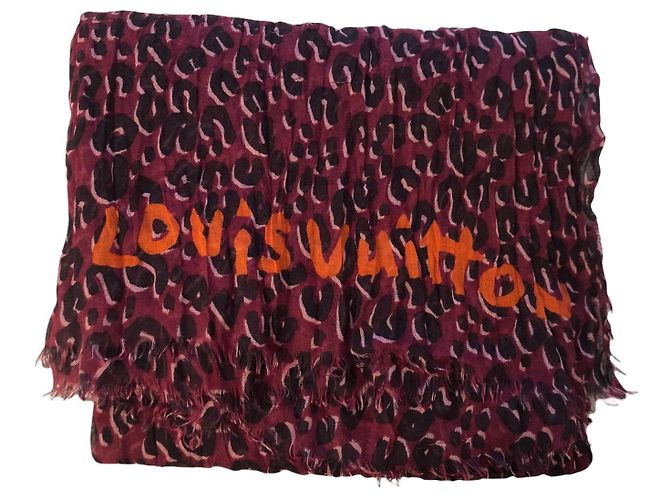 Bufanda Louis Vuitton de la Colección Stephen Sprouse con estampado de leopardo Multicolor
