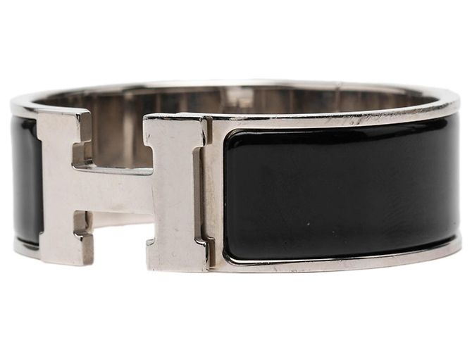 Pulsera Hermès Click-Clack H PM Negro Plata 