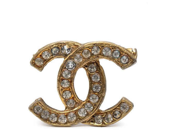 Broche de strass Coco Mark da Chanel Dourado