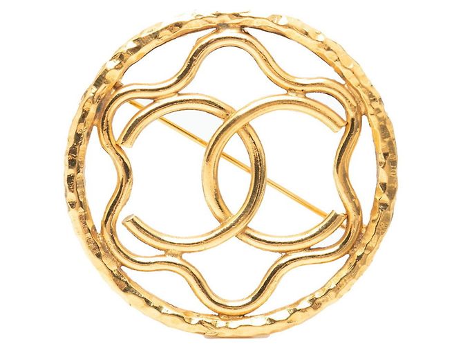 Broche Chanel Coco Mark en Baño de Oro Dorado