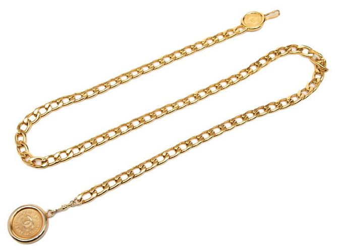 Cambon Chanel Gold Plated Chain Belt Golden