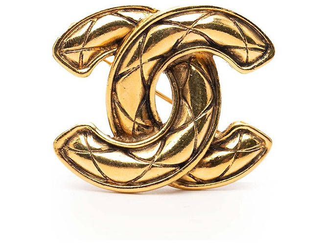 Spilla Matelassé Coco Mark di Chanel D'oro
