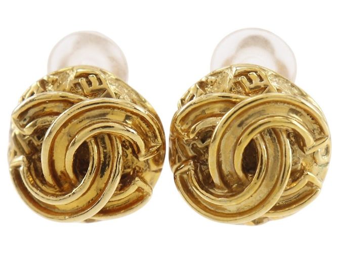 Timeless Orecchini vintage a clip Coco Mark di Chanel D'oro