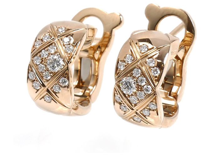 Chanel 18K Roségold Coco Crush Diamant Ohrringe