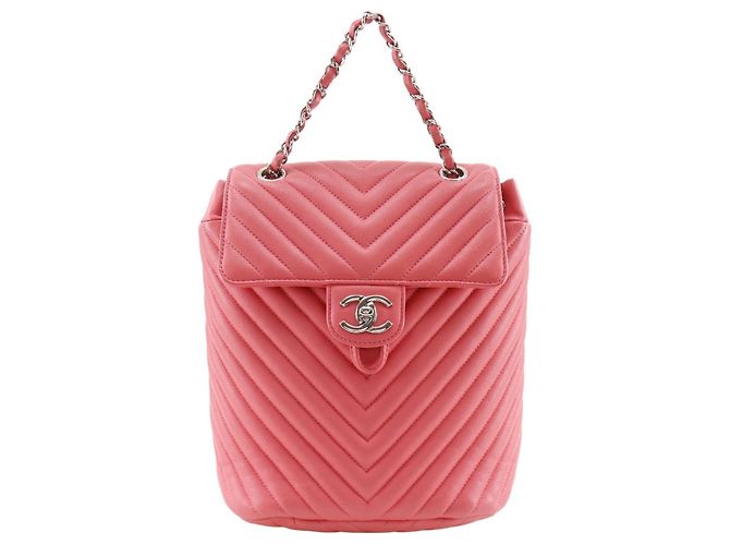 Chanel Chevron Backpack Pink