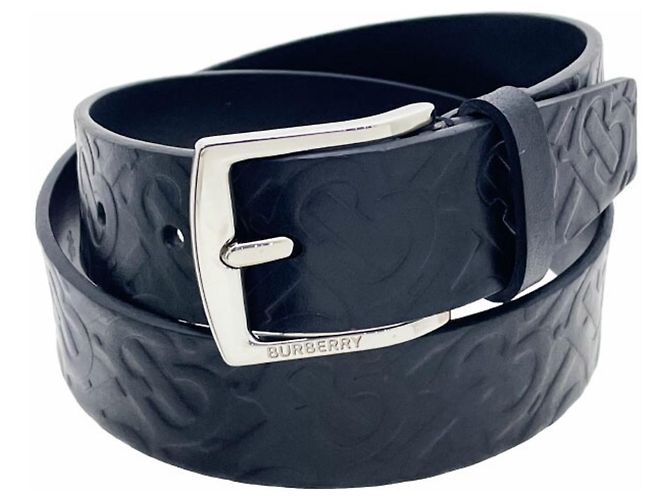 Herrenledergürtel mit TB-Monogramm von Burberry Schwarz