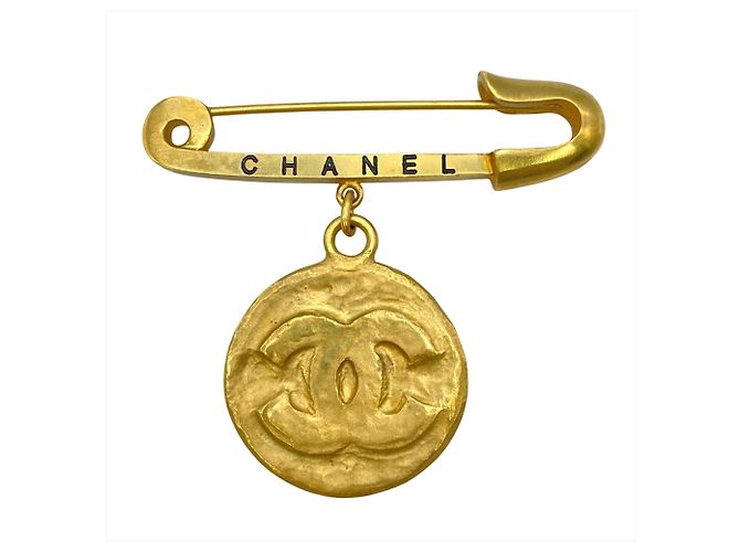 Timeless Spilla con motivo di spilla di sicurezza Coco Mark di Chanel D'oro