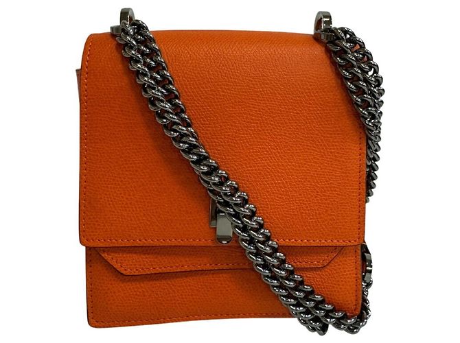 Borsa a tracolla a catena Valextra Spritzer Small Arancione