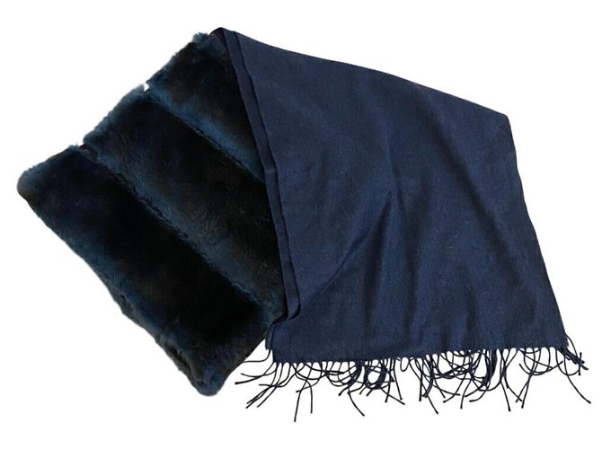 Sciarpa in seta e mohair Orirag di Fendi Blu navy