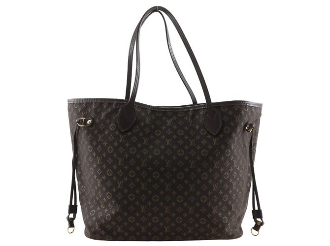 Borsa tote Neverfull MM di Louis Vuitton Marrone Grigio antracite