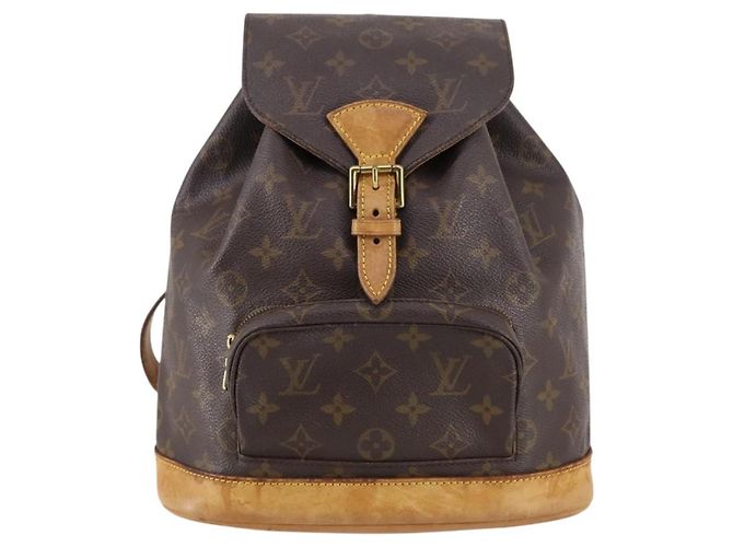 Louis Vuitton Vintage Montsouris Backpack Monogram Canvas MM Brown