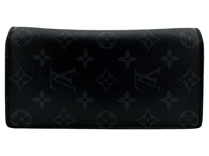 Cartera Larga Brazza Monogram Eclipse de Louis Vuitton Negro