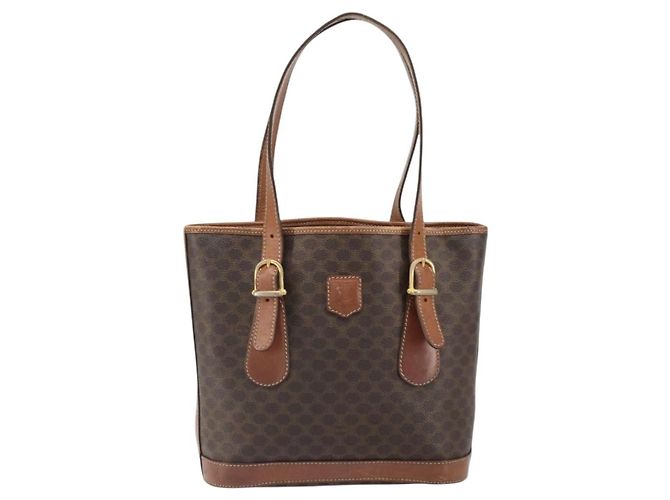 Céline Celine Vintage Macadam Canvas Small Marron