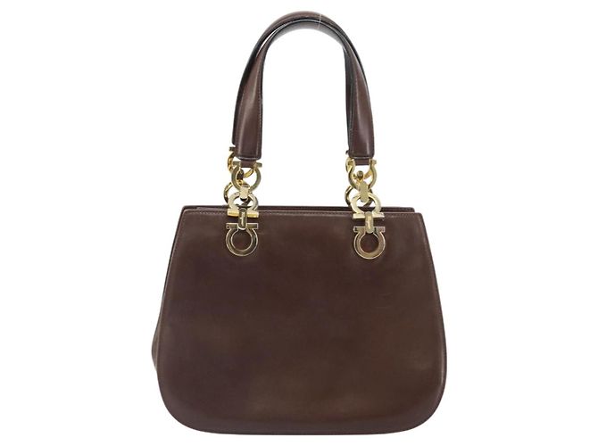 Borsa Gancini in pelle Salvatore Ferragamo Marrone