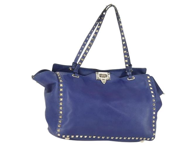 VALENTINO Borsa a mano in pelle viola e oro Auth bs32859 D'oro Porpora