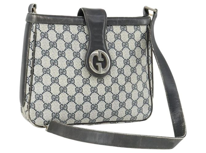Gucci Borsa a Spalla GG Supreme PVC Blu Auth 169045 Blu navy