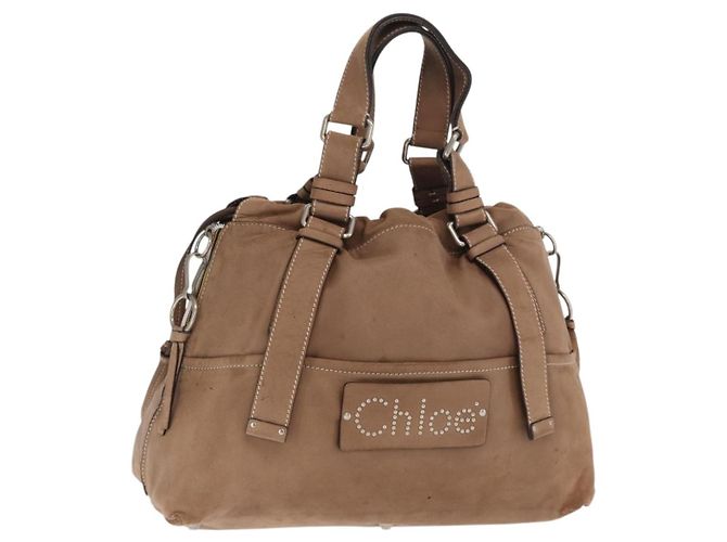 Chloé Borsa a mano Chloe in pelle beige argento autentica 170443