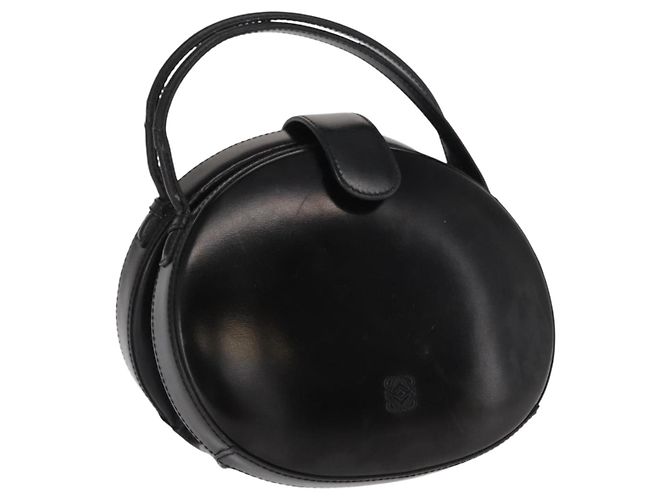 Borsa a mano LOEWE in pelle nera e oro Auth bs33105 Nero D'oro