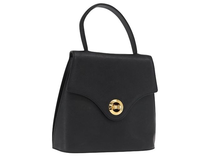 Bolsa de mão GIVENCHY em couro preto e dourado Auth hk3353 