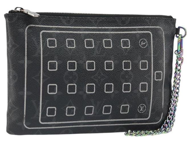 COQUE D'IPHONE LOUIS VUITTON Monogram Eclipse Fragment M64449 LV Auth 159835 Monogramme