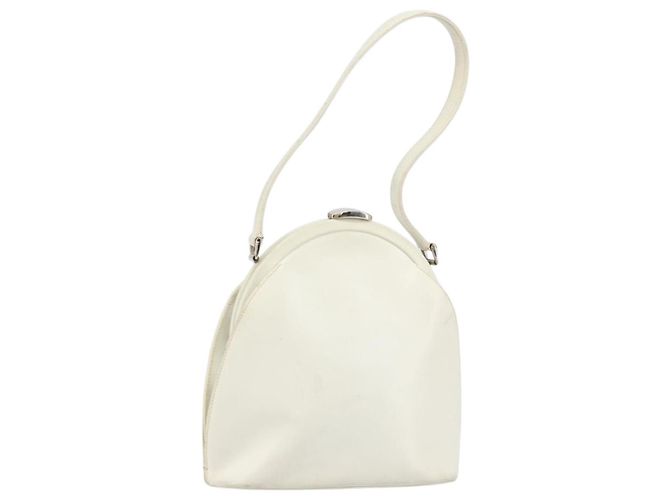 GUCCI Handtasche aus Leder in Weiß Silber Auth 170514