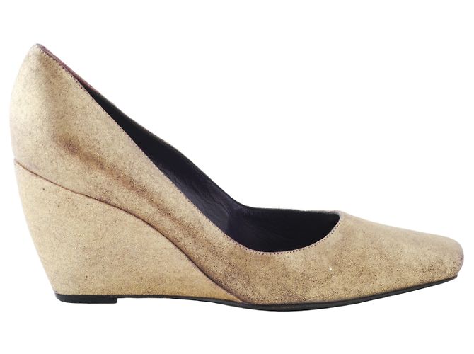 Décolleté con zeppa Sergio Rossi Oro D'oro