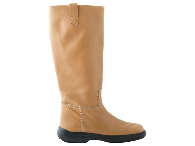 Botas de montar de cuero marrón Tod's Castaño