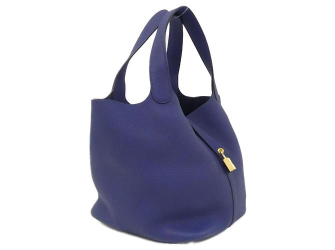 Borsa Hermès Picotin Lock MM Blu 