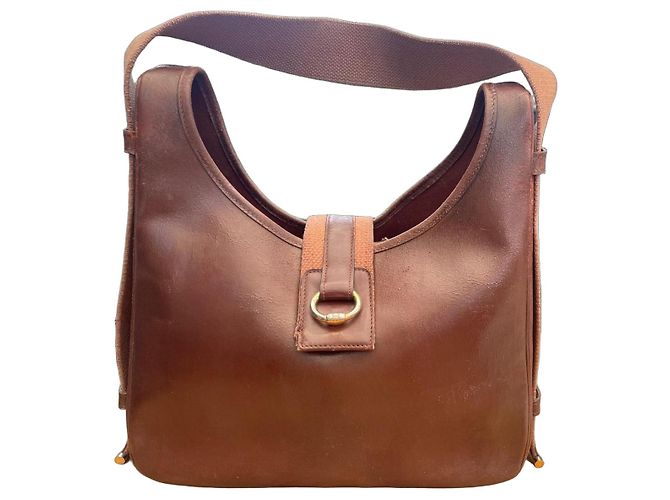 Bolsa Hermès Tsako em couro marrom