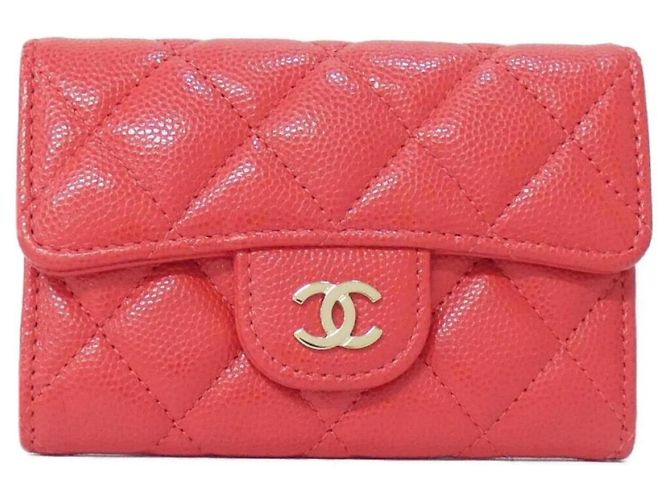 Chanel Timeless Classic Card Case Red