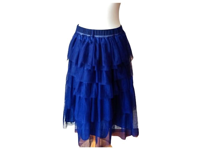 Autre Marque Falda de algodón azul 