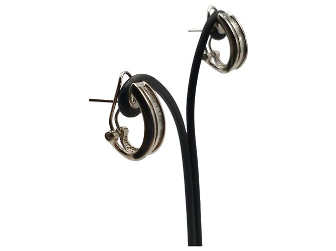 Autre Marque Pendientes de oro blanco con diamantes