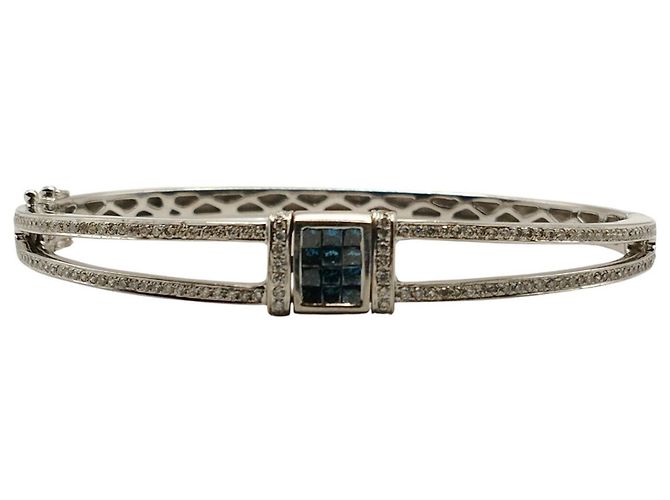 Autre Marque Pulsera de oro blanco con brillantes
