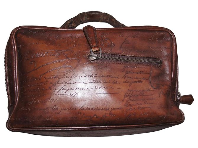 Sac à main Berluti en cuir marron