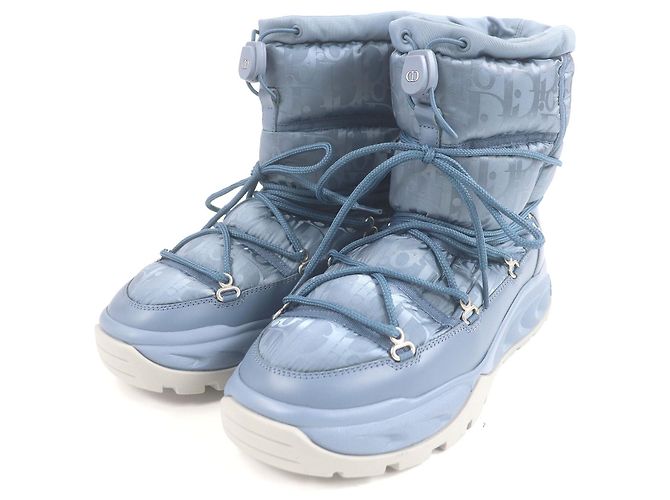 Dior Peter Doig Oblique Nylon Boots Blue Light blue