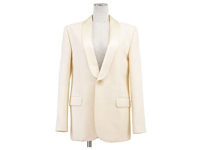 Céline CELINE Tuxedo Wool Mohair Jacket White Cream