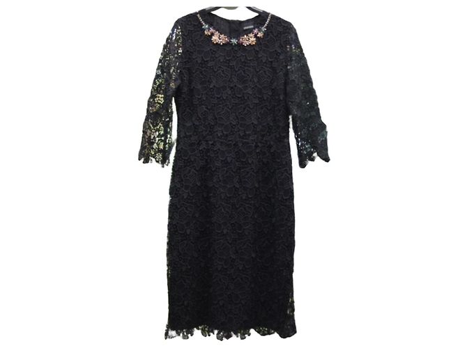 Vestido de renda preto Ermanno Scervino