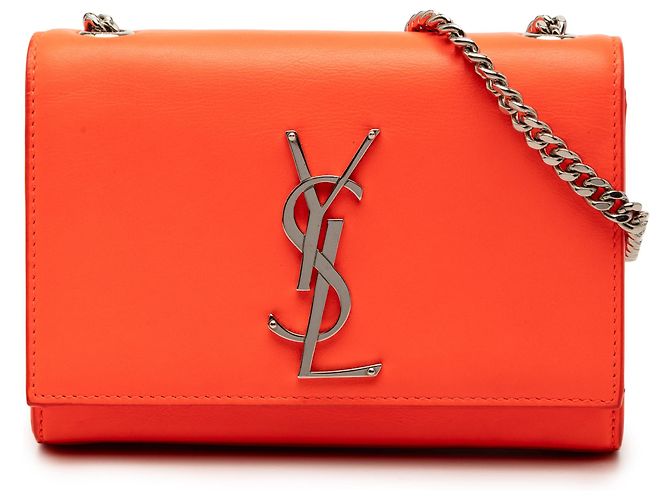 Sac à bandoulière Kate Monogram en cuir orange Saint Laurent