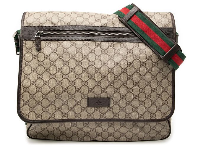 Bolsa transversal Gucci GG Supreme Web marrom Bege