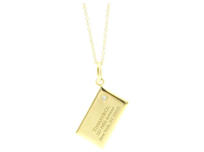 Tiffany & Co Colar Envelope de Ouro 18K Tiffany Dourado
