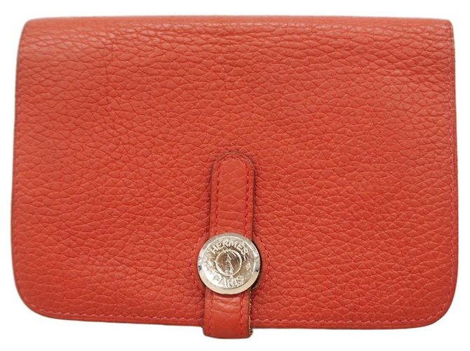 Billetera Compacta Dogon de Hermès en Rouge Vif Roja