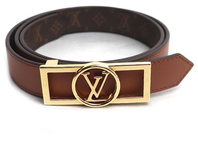 Cinturón reversible Dauphine de 25 mm de Louis Vuitton Castaño