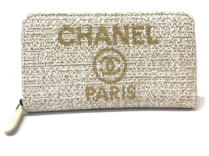 Cartera larga redonda Chanel Deauville Blanco