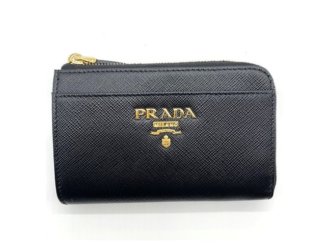 Prada Saffiano Leather Coin Purse Black