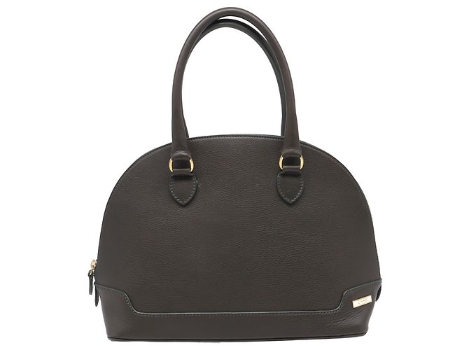 Bolsa de mão com zíper em couro oliva Etro Verde Verde oliva