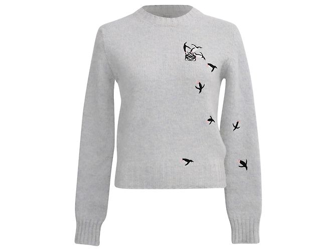 Pull brodé Loewe + Suna Fujita en laine blanche
