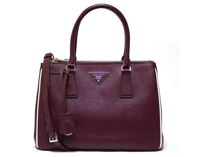 Sac Galleria à double zip Saffiano Lux de Prada Rouge