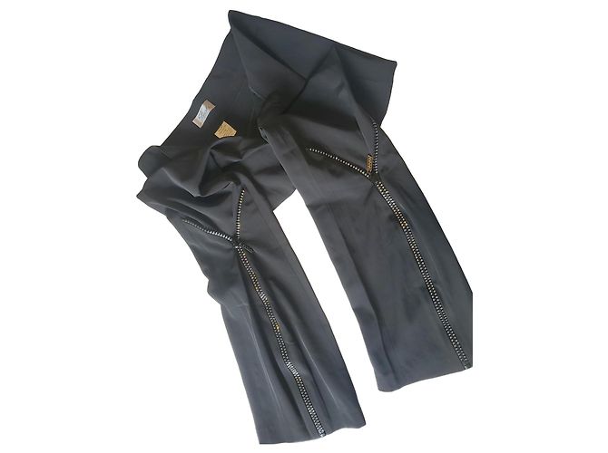 Autre Marque Calça preta da Faust Couture adornada com strass Preto