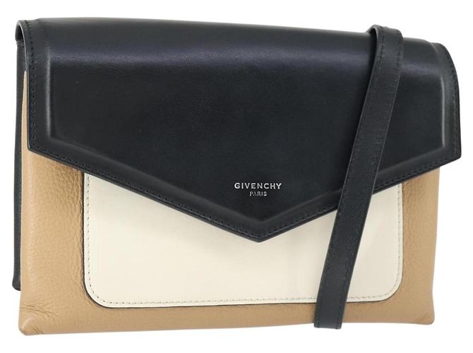 Borsa a Spalla GIVENCHY in Pelle Nera Argento Auth BA10120 Nero