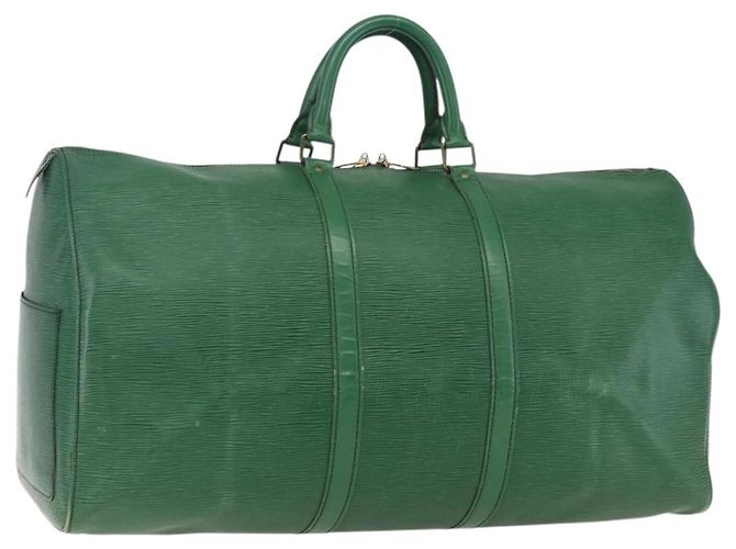 LOUIS VUITTON Epi Keepall 55 Bolsa Boston Verde M42954 LV Auth ka2185